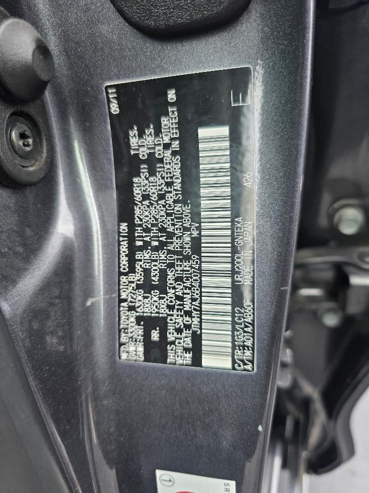 Toyota Land Cruiser 4dr 4WD (Natl) 2011