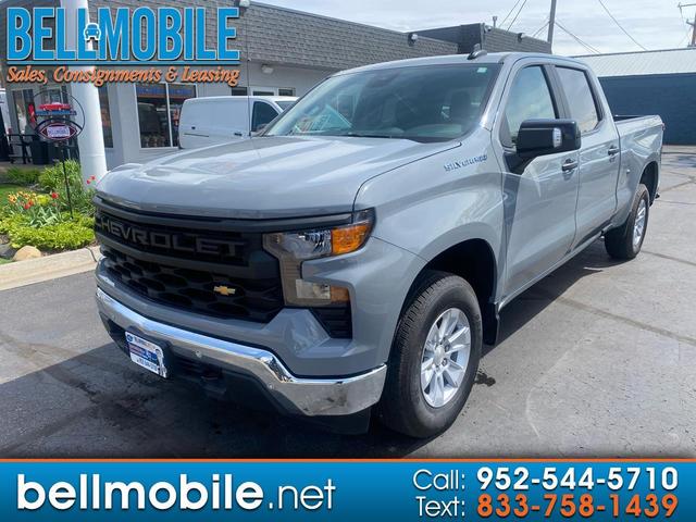 Gray 2024 Chevrolet Silverado 1500 Work Truck Crew Cab 4WD Pickup Truck Four-Wheel Drive Automatic