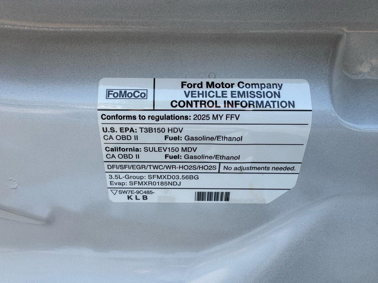 Ford Transit Cargo Van T-250 130" Low Rf 9070 GVWR RWD 2025