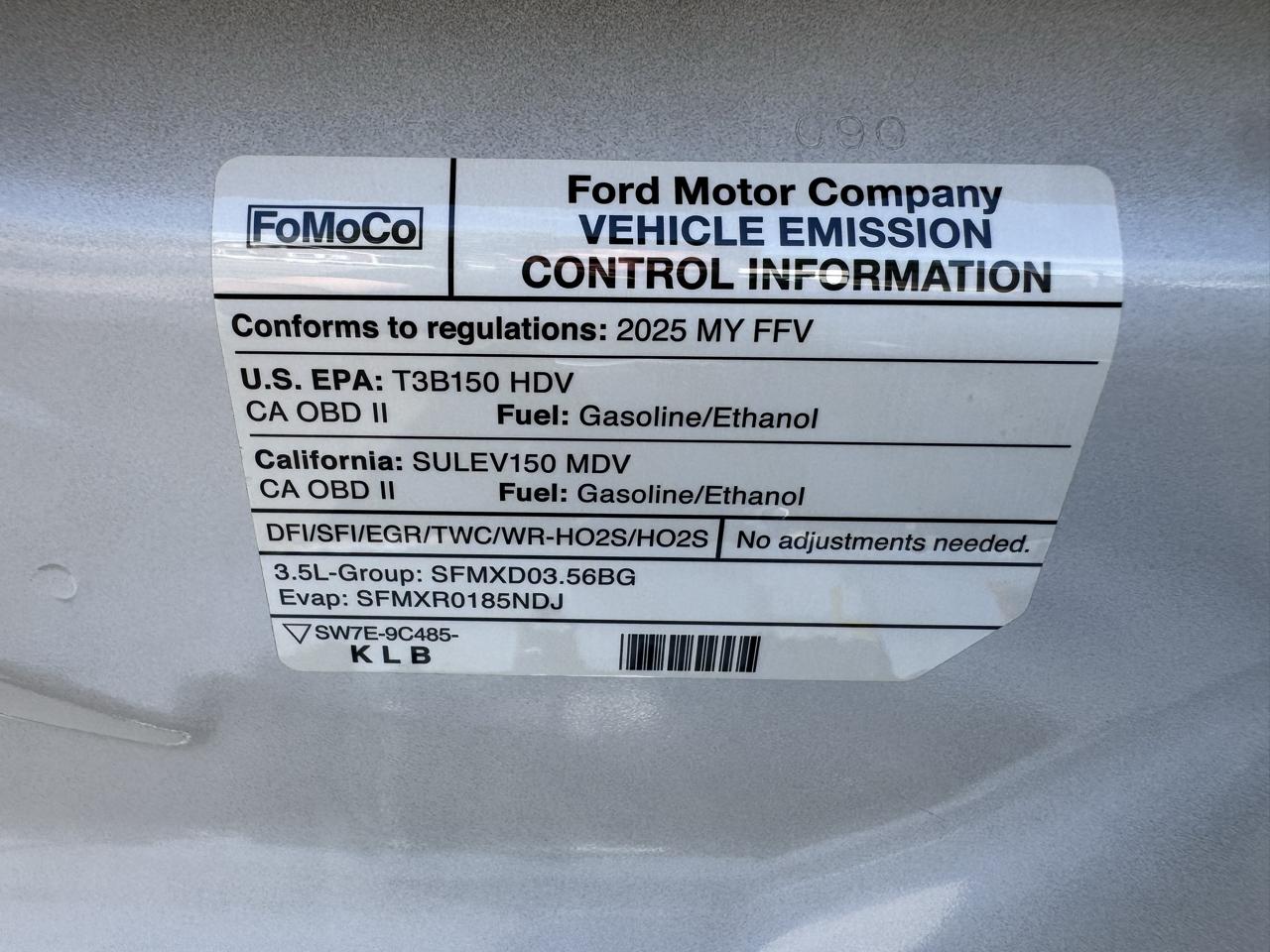 Ford Transit Cargo Van T-250 130" Low Rf 9070 GVWR RWD 2025