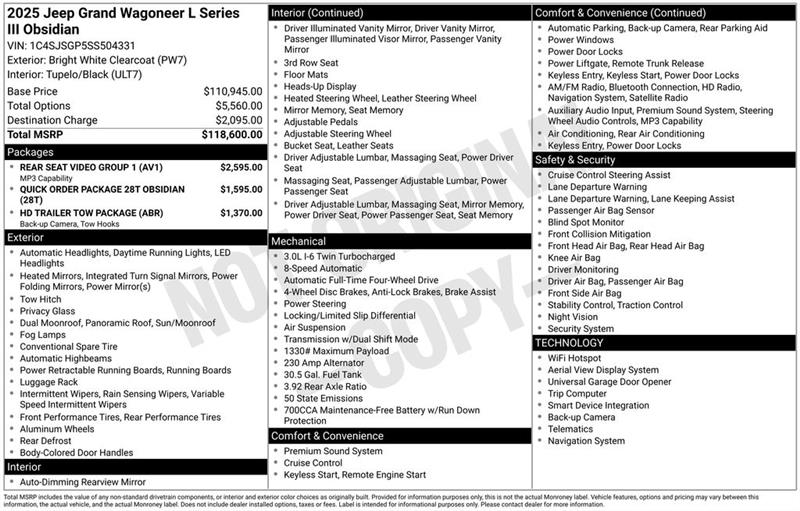 Jeep Grand Wagoneer Series III 4WD 2025