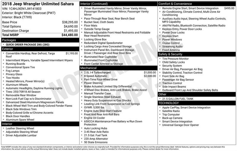 Jeep Wrangler Unlimited Sahara 2018