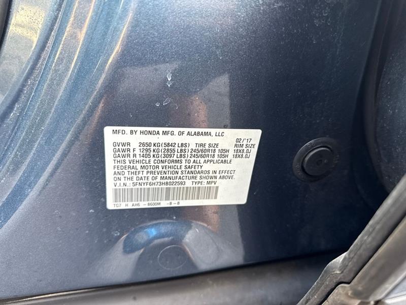 Honda Pilot EX-L w/Navigation AWD 2017 Honda Pilot EX-L w/Navigation AWD 2017