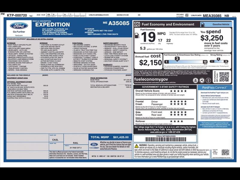 2021 Ford Expedition Platinum 4WD