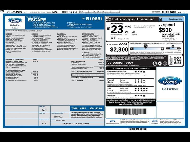 2015 Ford Escape Titanium 4WD