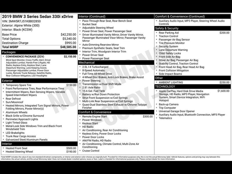 2019 BMW 3-Series 330i xDrive