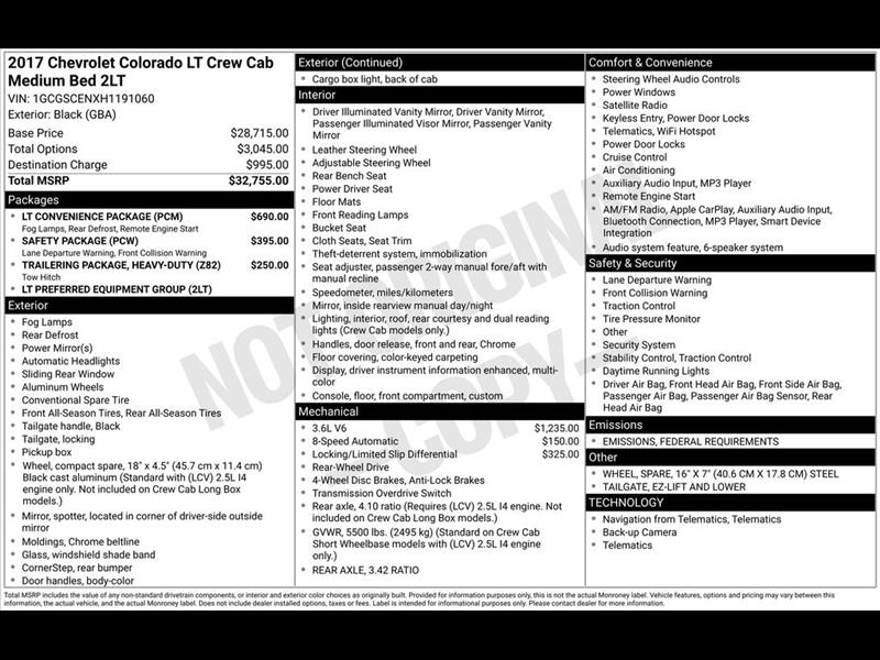 2017 Chevrolet Colorado LT Crew Cab 2WD Long Box