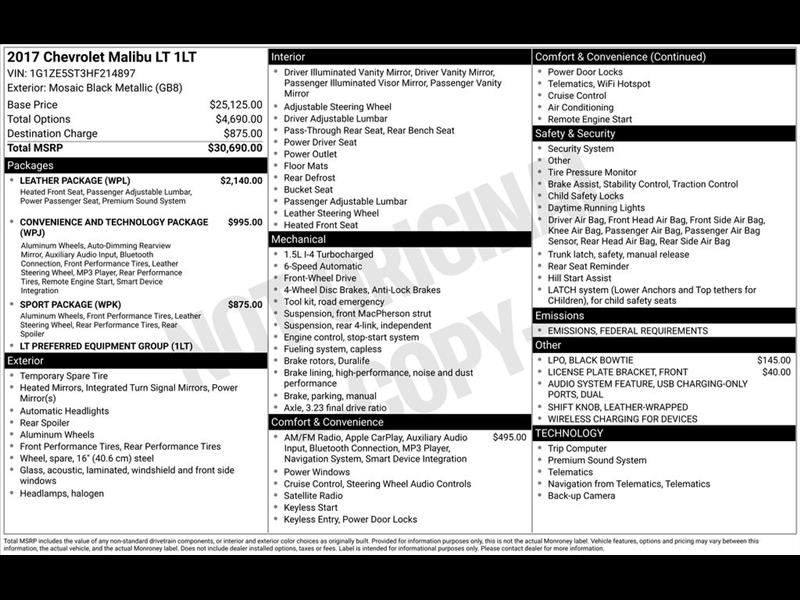 2017 Chevrolet Malibu 1LT