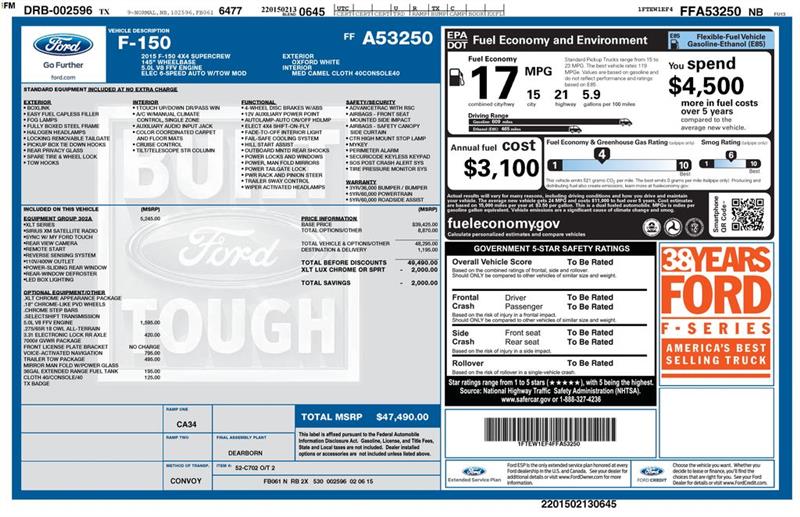 Ford F-150 XL SuperCrew 5.5-ft. Bed 4WD 2015