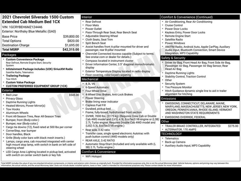 2021 Chevrolet Silverado 1500 Custom Double Cab 4WD