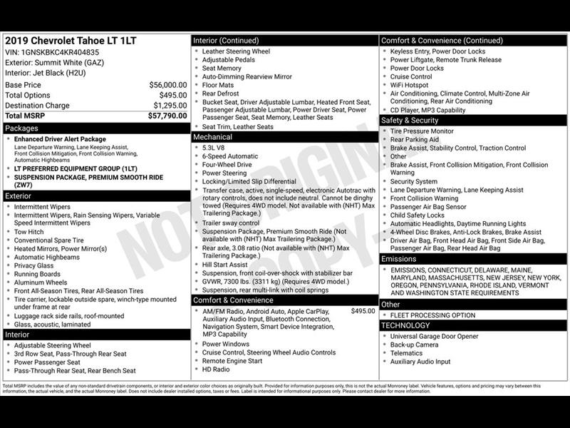 2019 Chevrolet Tahoe LT 4WD