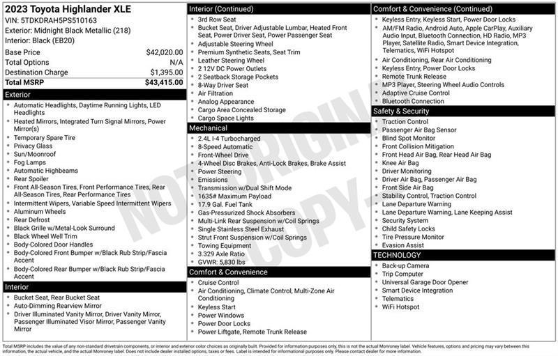 Toyota Highlander Others 2023