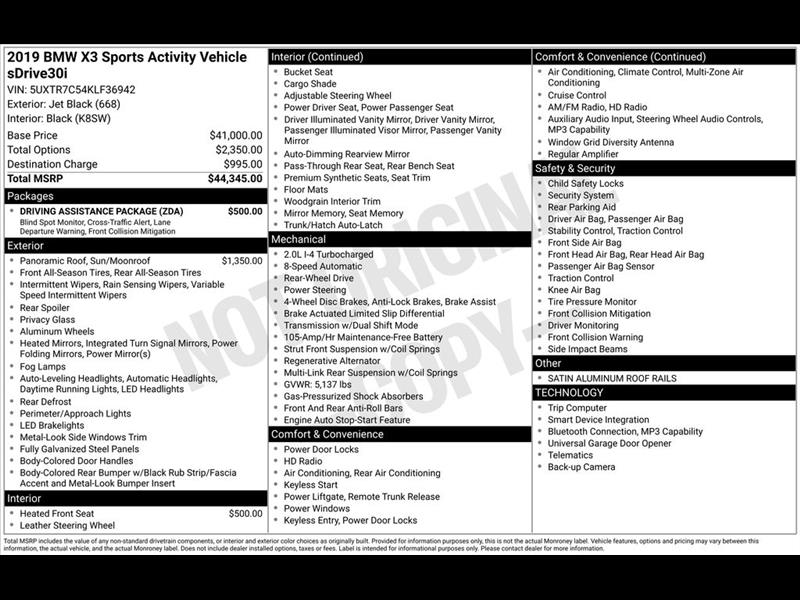 2019 BMW X3 sDrive30i