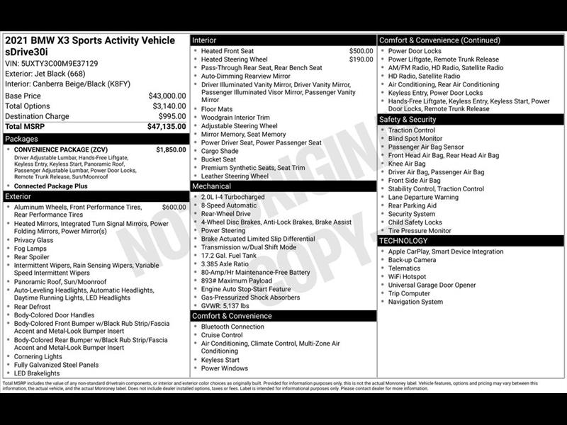 2021 BMW X3 sDrive30i