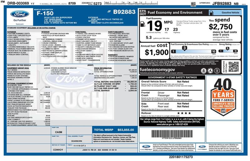 Ford F-150 XLT SuperCrew 5.5-ft. Bed 4WD 2018