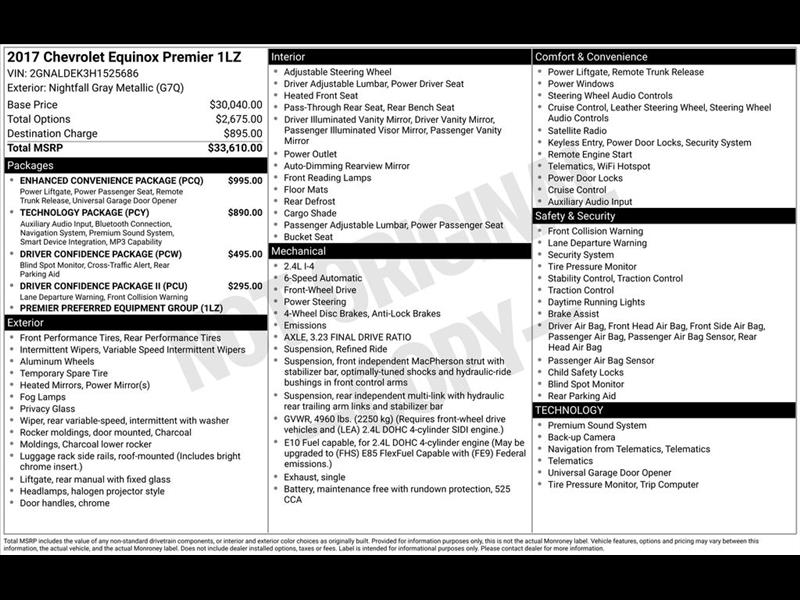 2017 Chevrolet Equinox Premier 2WD