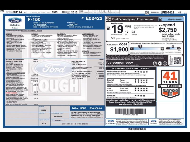 2018 Ford F-150 XLT SuperCrew 5.5-ft. Bed 4WD