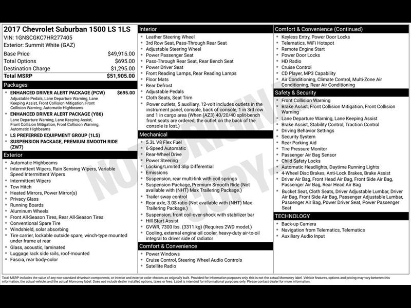 Chevrolet Suburban LS 2WD 2017