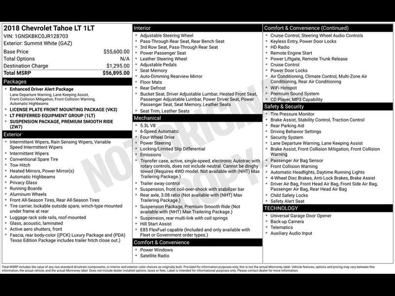 2018 Chevrolet Tahoe LT 4WD