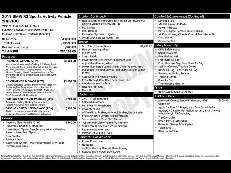 2019 BMW X3 xDrive30i