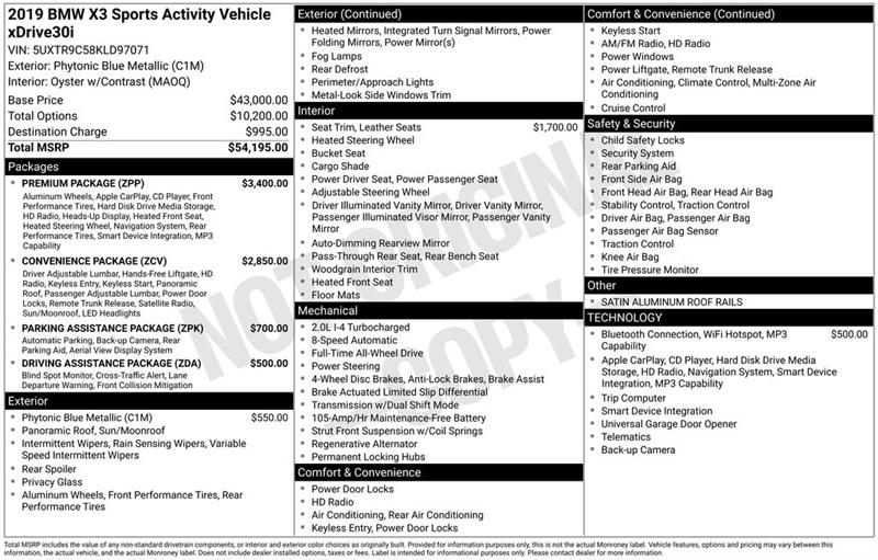 BMW X3 xDrive30i 2019