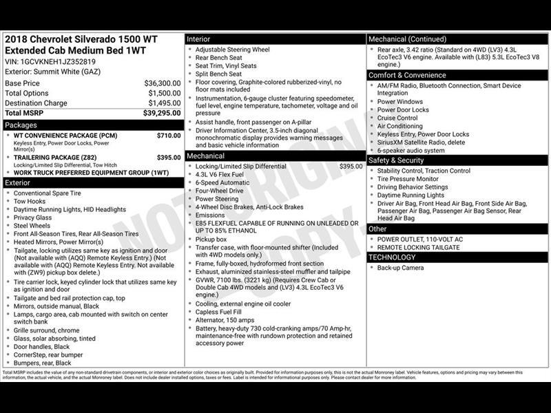 2018 Chevrolet Silverado 1500 Work Truck Double Cab 4WD