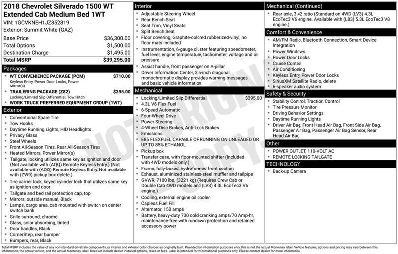 Chevrolet Silverado 1500 Work Truck Double Cab 4WD 2018