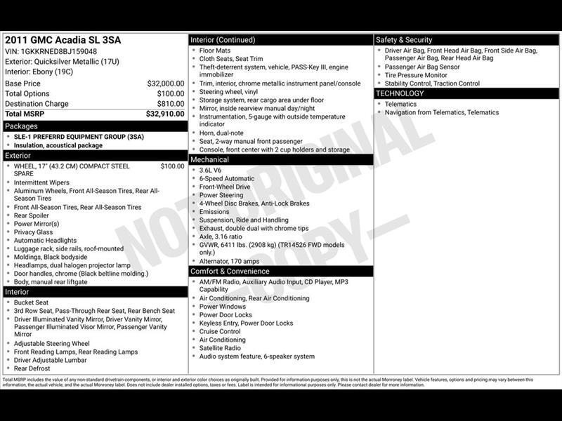 GMC Acadia SLE-1 FWD 2011