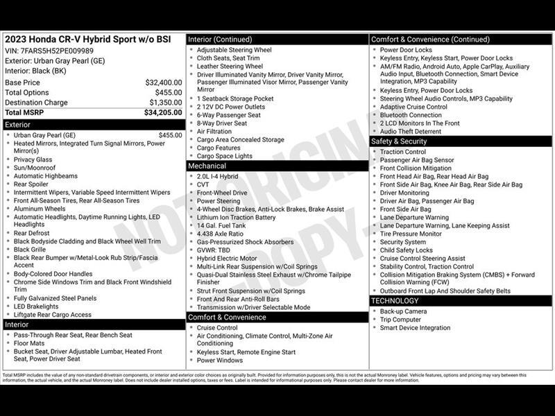 Honda CR-V Hybrid Sport 2023