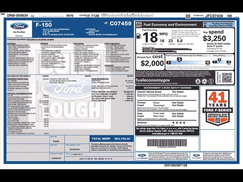 2018 Ford F-150 XLT SuperCrew 5.5-ft. Bed 4WD