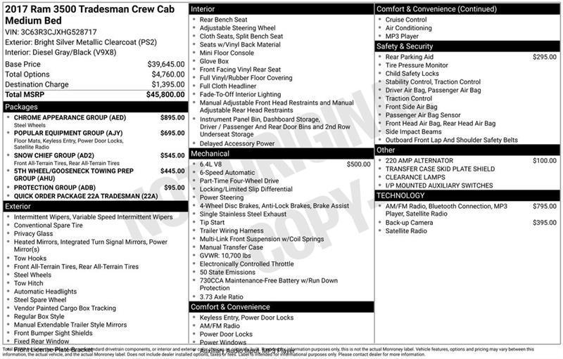 RAM 3500 Tradesman Crew Cab 4WD 2017