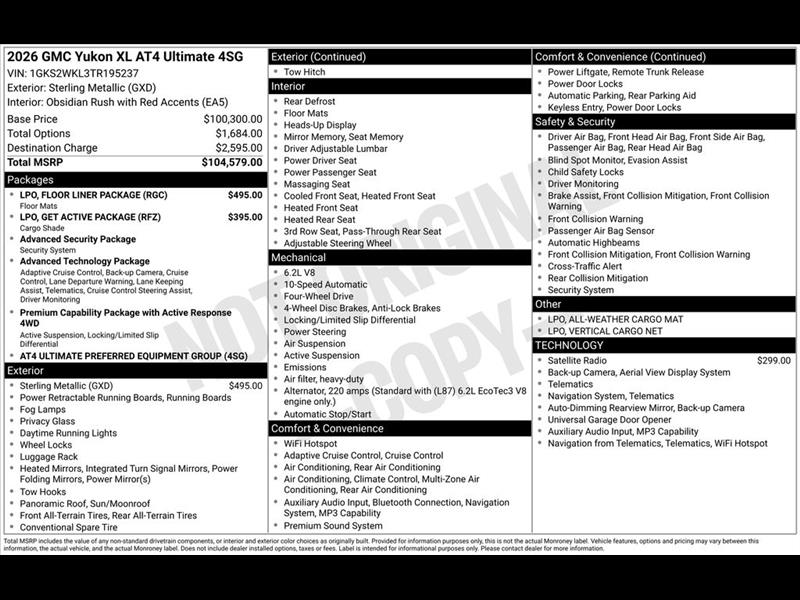 GMC Yukon XL AT4 Ultimate 4WD 2026