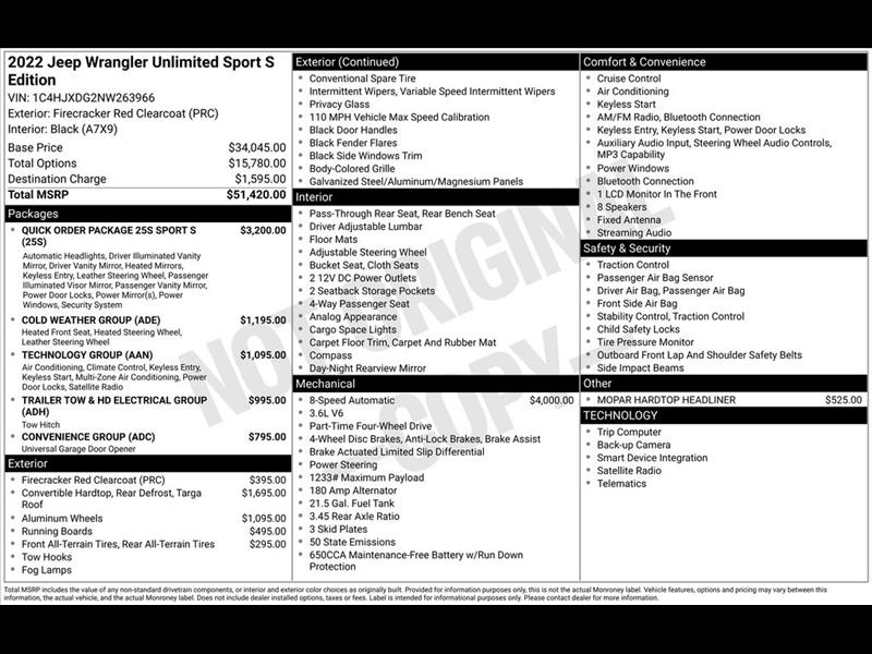Jeep Wrangler Unlimited Sport 2022