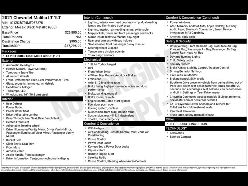 2021 Chevrolet Malibu LT