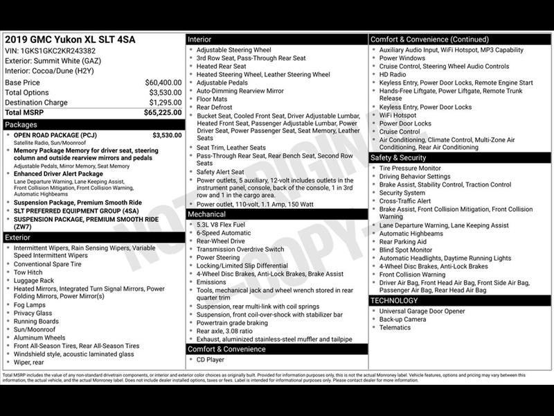 GMC Yukon XL SLT 2WD 2019