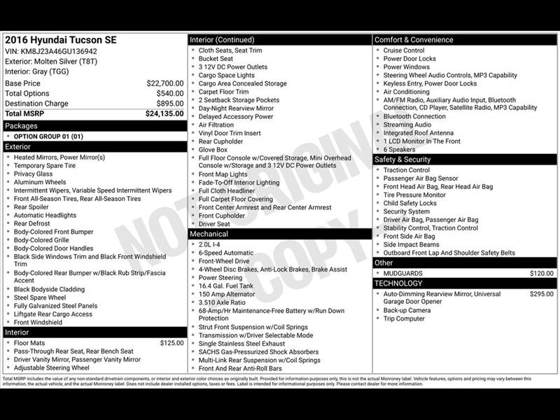 Hyundai Tucson SE 2016
