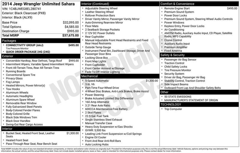 Jeep Wrangler Unlimited Sahara 4WD 2014