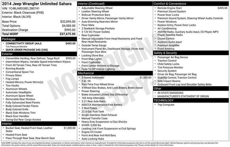 Jeep Wrangler Unlimited Sahara 4WD 2014
