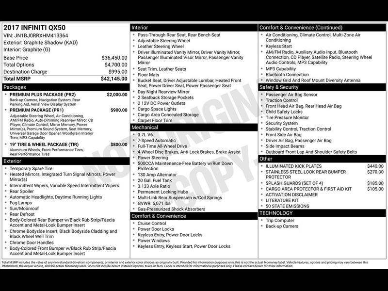 Infiniti QX50 Base AWD 2017
