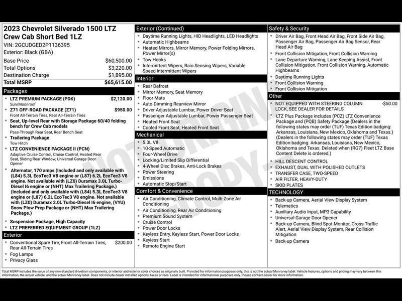 2023 Chevrolet Silverado 1500 LTZ Crew Cab 4WD