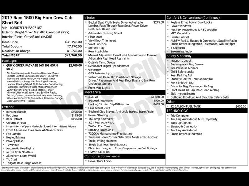 RAM 1500 SLT Crew Cab SWB 4WD 2017