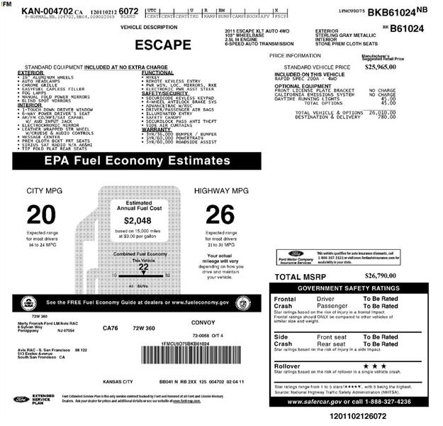 2011 Ford Escape XLT 4WD
