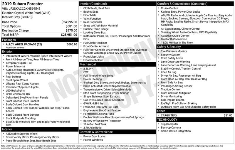 Subaru Forester Base 2019