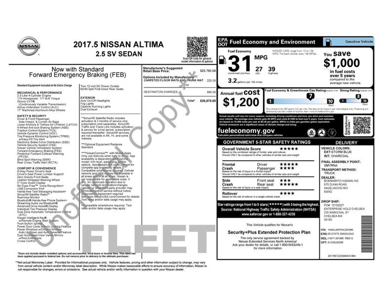 Nissan Altima 2.5 SV 2017
