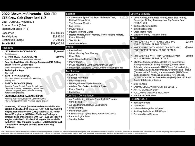 2022 Chevrolet Silverado 1500 Limited LTZ Crew Cab 4WD