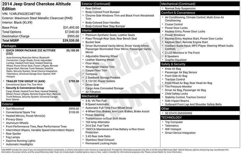 Jeep Grand Cherokee Laredo 4WD 2014