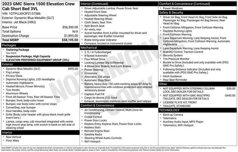 GMC Sierra 1500 Elevation L Crew Cab 4WD 2023