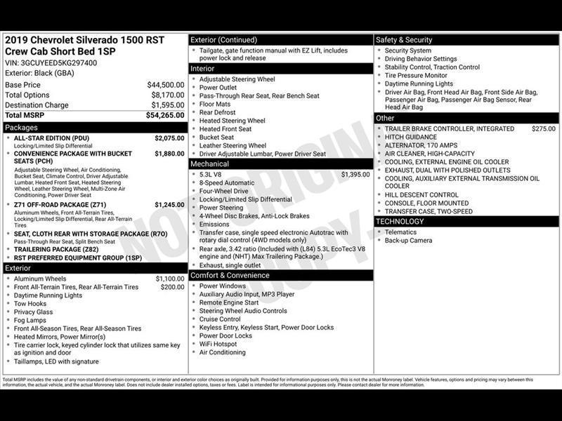 2019 Chevrolet Silverado 1500 RST Crew Cab 4WD
