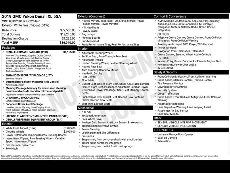 GMC Yukon XL Denali 4WD 2019