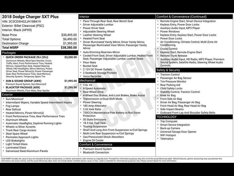 2018 Dodge Charger SXT Plus